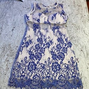 Lace Lavender and Cream Bebe Dress size XS